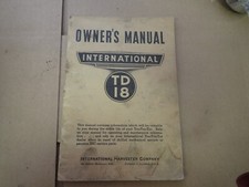 Original 1939 -1949 International Harvester TD 18 Crawler Tractor Owners Manual picture