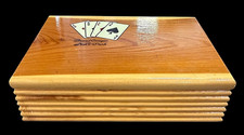 GRAND CANYON NATIONAL PARK SOUVENIR WOODEN CARD BOX & 2 FULL DECKS VINTAGE picture