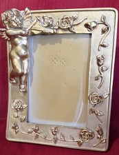 Gold Cherub Angel Picture Frame 4x6 Resin Roses Violin Baroque Rococo Decor picture