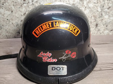 Vintage 1992 Frenchys B-13 German Motorcycle Helmet Black Biker Stickers Novelty picture