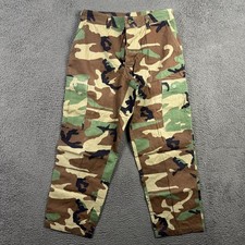 Vintage Military Pants Mens Small Regular Woodland BDU Camo Ripstop Combat picture
