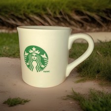 Starbucks 2013 Made in USA Green Logo Siren Cream Ceramic Mug Classic 14 oz picture