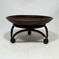 Unique Vintage Rustic Iron Candle Tray on Tripod Legs 6 3/4