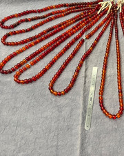 6  strands  Vintage  Red  orange  Glass Trade BEADS picture