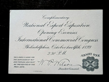 1899 Philadelphia National Export Exposition Opening Day Complimentary Pass Card picture