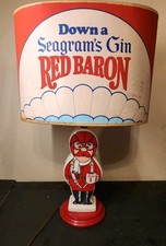 Vintage Seagram's Gin Red Baron Figure Lamp Rare W/ Shade Advertising  picture