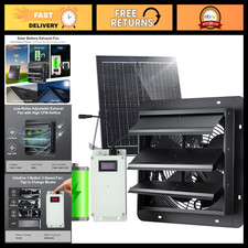 GROWNEER Solar Powered Exhaust Fan, 30W Solar Panel+12