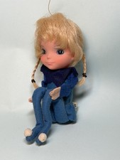 Vintage 1968 Kamar Inc Female Pixie Elf Knee Hugger 10 Inch Blue Big Eyes picture