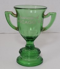  Trophy Loving Cup, Souvenir of Chicago, Ill. Green EAPG Tiffin, Toothpick  picture
