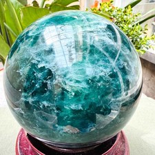 9.13LB Natural Green Fluorite Crystal Ball Sphere Polished Healing Decor Gift picture