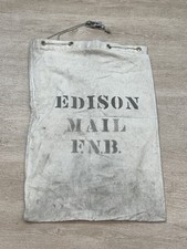 Rare Vintage Edison First National Bank Large Canvas Mail Bag New Jersey 1970’s picture