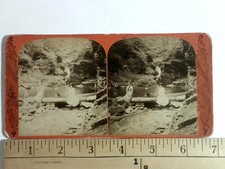 Two Women Stream Waterfall Stereoview American Views Scenic 1870s Antique picture