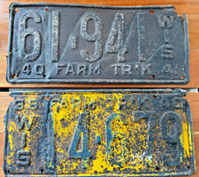 1939 Vintage Wisconsin TRUCK  License Plates picture