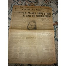 Aug 13 1942 Cleveland News WWII Newspaper Guadalcanal Solomons Stalingrad picture
