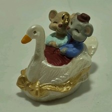 Vintage 1995 Tunnel Of Love Miniature Hallmark Ornament No Box Mice Swan Boat  picture