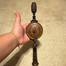 Vintage Original Hand Crank Eggbeater Style Gear Drill w/ Chuck picture