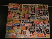 6 Vintage 1996-2002 Supermarket Tabloid Lot enquirer,examiner,globe,star picture