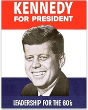 Original JFK President Campaign Poster; Leadership For The 60s JFK (14x11 in) picture