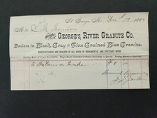 1888 antique GEORGE'S RIVER GRANITE Co st george me MONUMENT STATUARY funerarium picture