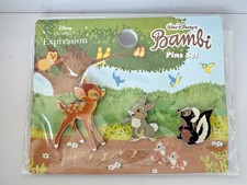 Japan Disney Classics Sony Expressions Bambi Thumper Flower Mini Pin Set 2003 = picture