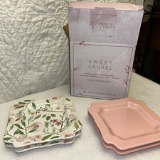 4 Sweet Laurel Dessert 6 “ Plates New In Box Pink Floral Valentine picture