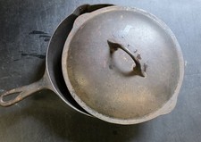 Antique Griswold Cast Iron Skillet 8 1/2 A with Lid 9B 1940-1950 Erie PA. picture