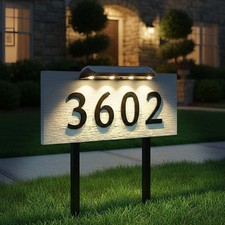 Solar Address Sign Light with 3 Color Temps (3000K/6000K) 1 Pack picture