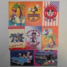 8 VTG Large Disney Postcards Mickey Minnie Donald Mouse Florida Fort Lauderdale picture