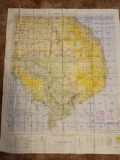 VINTAGE, RARE USAF AIR PILOTS MAP of VIETNAM and CAMBODIA (WATER-PROOF VINYL) picture