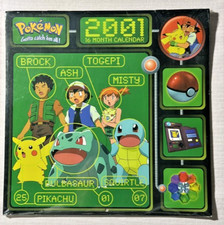 Vintage 2001 Pokemon Wall Calendar DateWorks Sealed Original Kanto Generation 1 picture