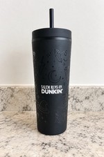 Dunkin Salem Halloween 2025 18 Oz Black Tumbler Witch Coffee Cup RARE Exclusive picture