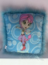 Vintage Lisa Frank Scorpio Zodiac Pillow Faux Fur Trim Y2K Rare Blue Horoscope picture