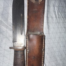 WWII US Army Cattaraugus 225Q Combat Knife Leather Sheath⁠ picture