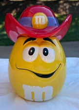 Vintage M&M’s Yellow Cowboy Character Candy Jar Ceramic Galerie Mars picture
