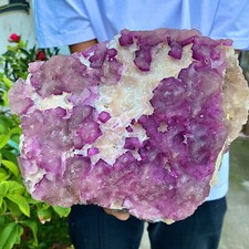 9.08LB  Natural beautiful Purple fluorite calcite crystal ore specimen healing. picture