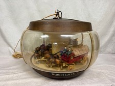 Vintage Budweiser Clydesdale Team Carousel Hanging Light Fixture - Works picture