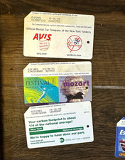 MTA NYC MetroCard Lot (3) Avis Yankees Lincoln Center Mozart Ads 2001-2009 picture