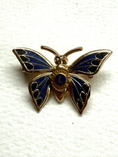 Lions Club International Pin BUTTERFLY Blue Vintage Lioness MONARCH Rare Brooch picture