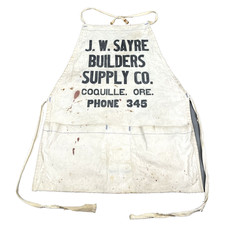 VTG J W Sayre Builders Supply Co Coquille Or Advertising Nail Apron Canvas picture