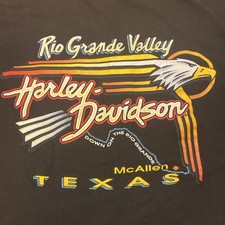 VTG Harley-Davidson T Shirt Single Stitch Rio Grande Valley Size Large Stratman picture
