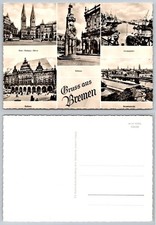 RPPC Gruss aus Bremen Multi-View Postcard Dom Rathaus Europahafen Germany picture