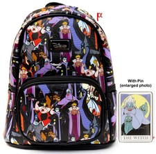 Disney Villains Maleficent Dragon Cast Backpack & Loungefly Mermaid Ursula Pin picture