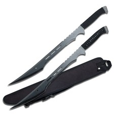 BladesUSA Twin Ninja Fantasy Swords-Cord Wrapped Handle & Sheath w/Strap picture