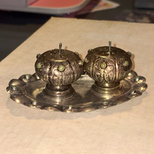 Vintage JLR Juventino Lopez Reyes Mexican Sterling Silver .925 Salt Pepper Set picture