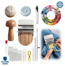 Darning Mushroom Mending Kit 100 Color Threads Scissors Tape Measure Weaving picture