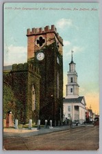 North Congregational First Christian Churches New Bedford MA Postcard TS-240 picture