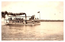 postcard Passenger Boat full of passengers on West Okoboji Lake Iowa RPPC 6348 picture