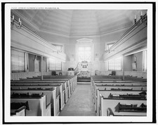 Philadelphia PA Old Swedes Gloria Dei Church Interior 1900s Pews Altar picture