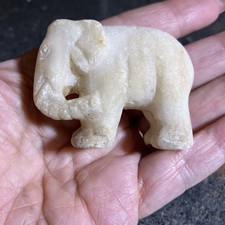 Vintage Hand Carved Stone Elephant Signed picture