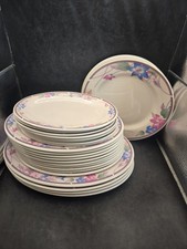 Vtg RARE Tong Ya Melamine Pink & Blue Floral Plates Mxd Round & Oval NOS  picture